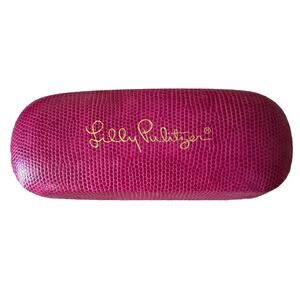 Lilly Pulitzer Pink Print Design Glasses Eyeglasses Sunglasses Case Hard Shell